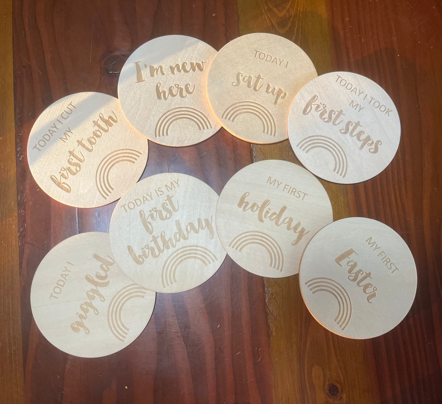 Wooden Milestone Achievement Disc Set