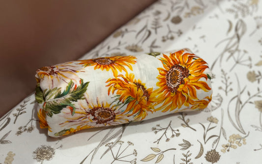 Sunflowers Bamboo Cotton Swaddle