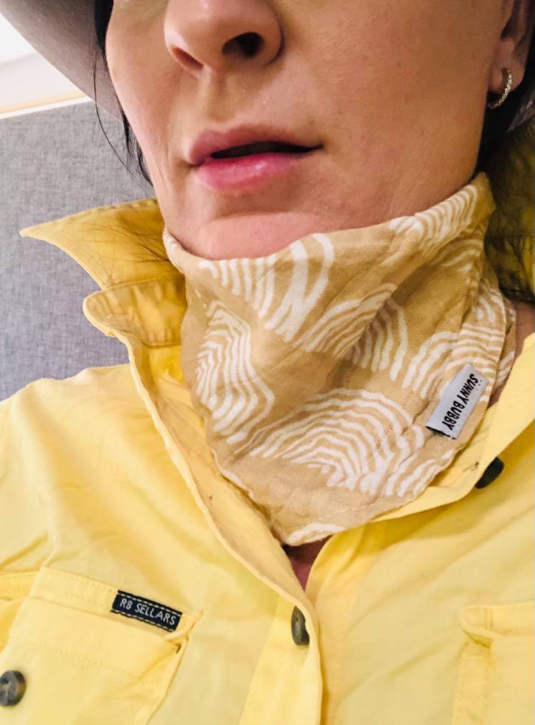 Earthy Rainbows Bandana Bib/Neck Sun Cover