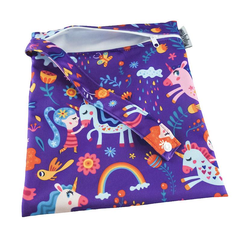 Best Friends & Rainbows Medium Wet Bag with a double PUL layer