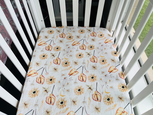 Peace Lily Bamboo & Organic Cotton Fitted Cot Sheet