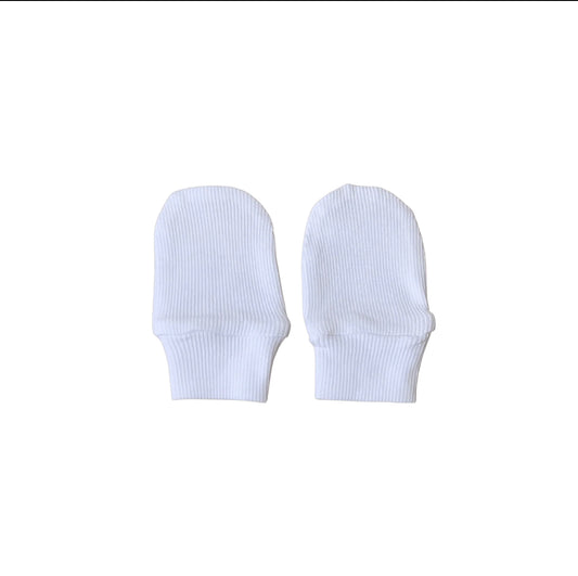 Milk Ribbed Organic Mittens