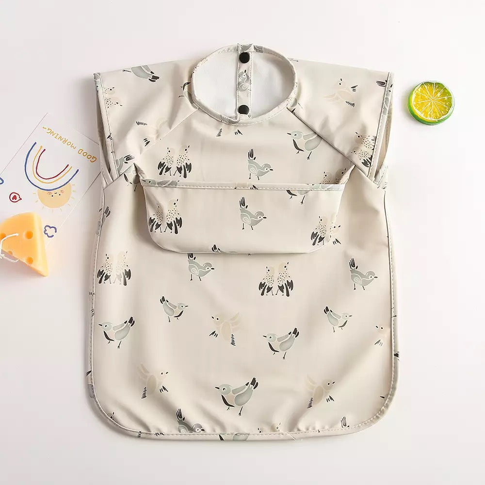 Recycled Polyester Sleeveless Baby Smock Bib with Pocket
