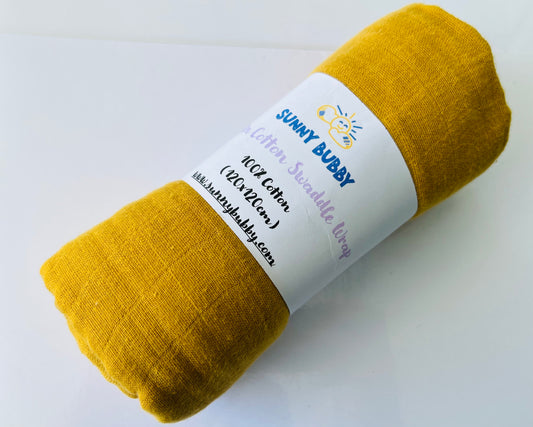 Mustard 100% Muslin Cotton Swaddle