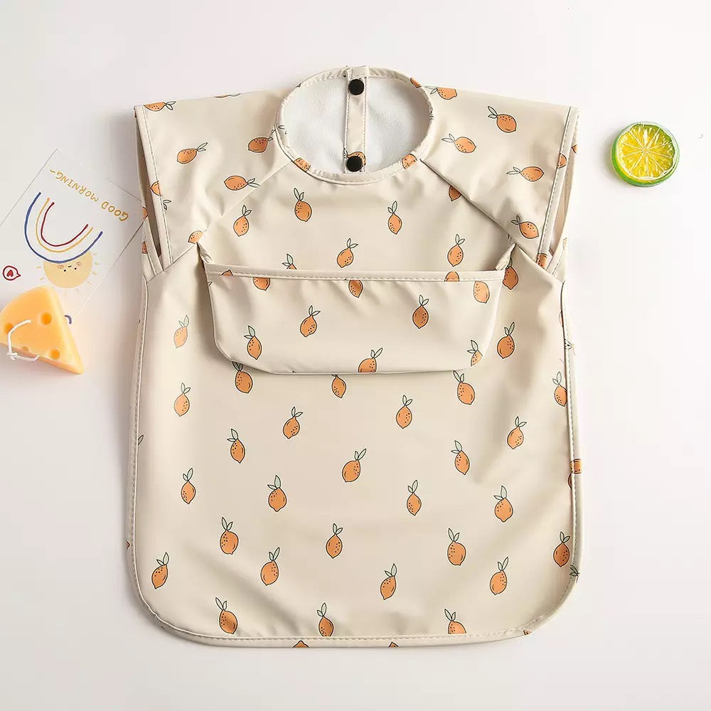 Recycled Polyester Sleeveless Baby Smock Bib with Pocket