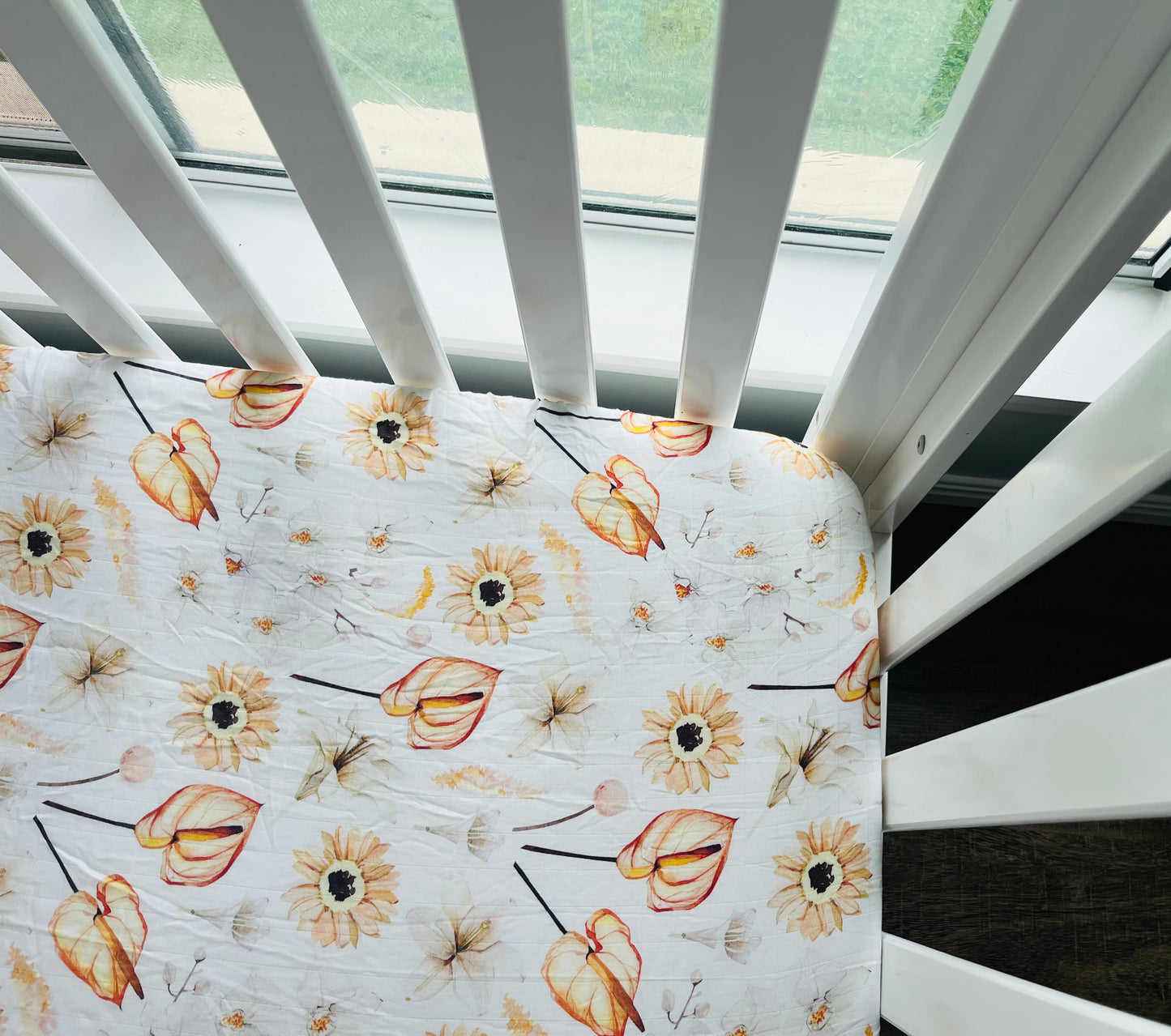 Peace Lily Bamboo & Organic Cotton Fitted Cot Sheet