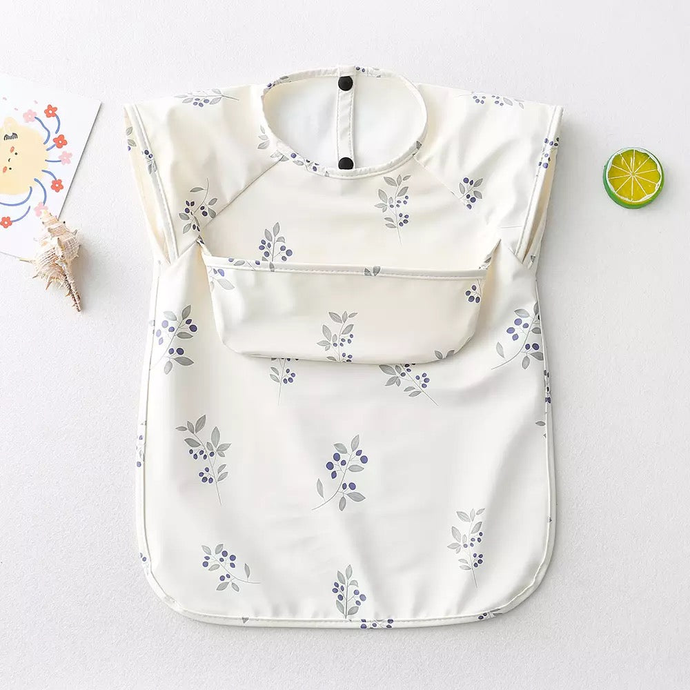 Recycled Polyester Sleeveless Baby Smock Bib with Pocket