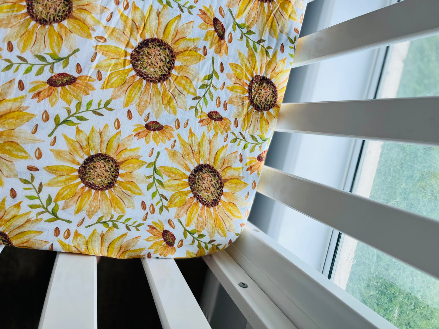 Sunflowers Bamboo & Organic Cotton Fitted Cot Sheet