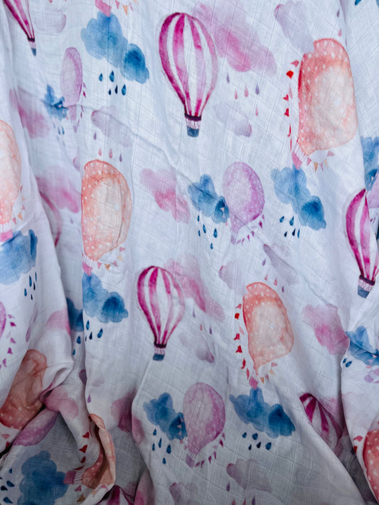 Hot Air Balloons Bamboo Cotton Swaddle