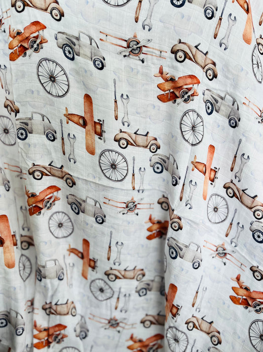Modes of Transportation Bamboo Cotton Swaddle