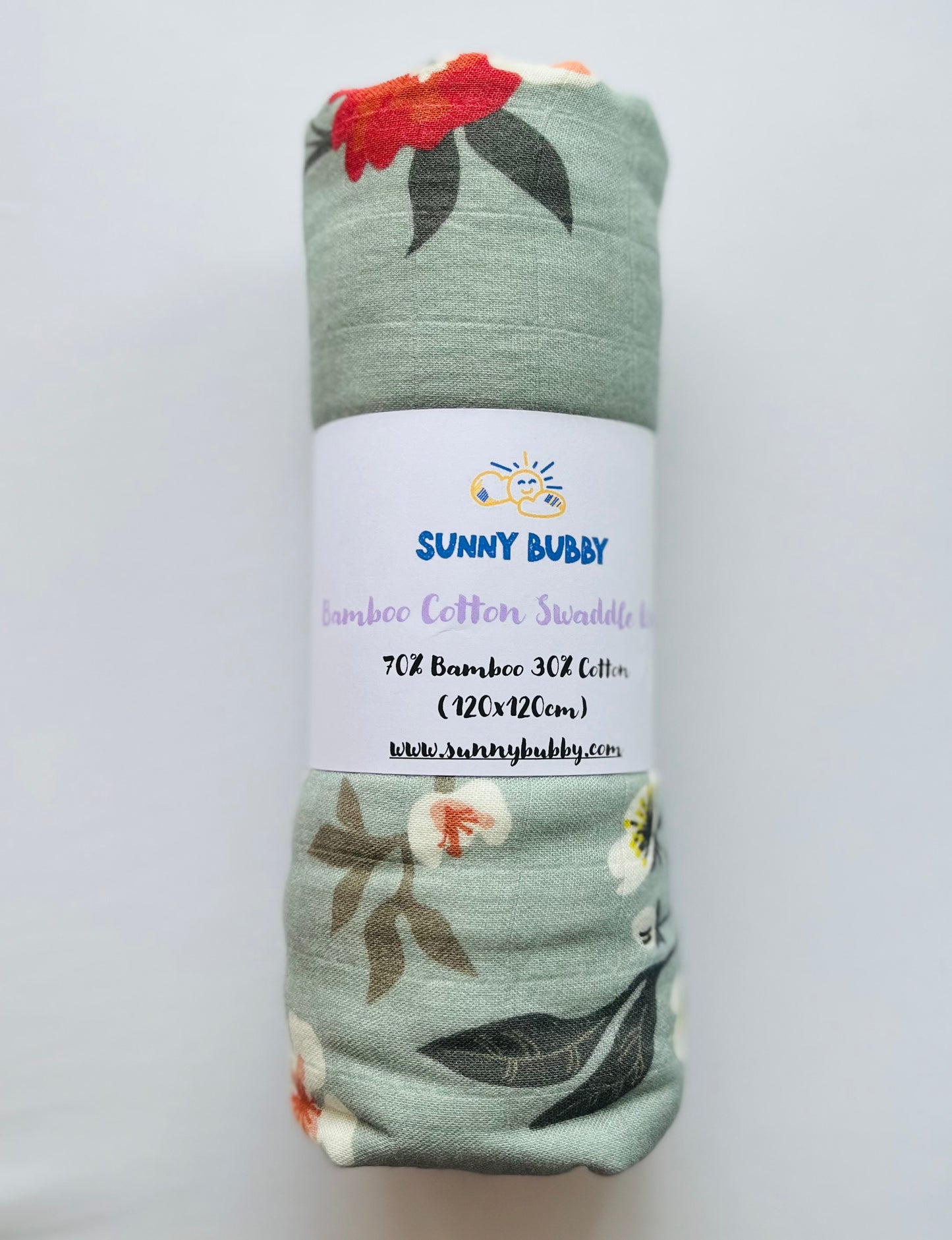Poppies Bamboo Cotton Swaddle