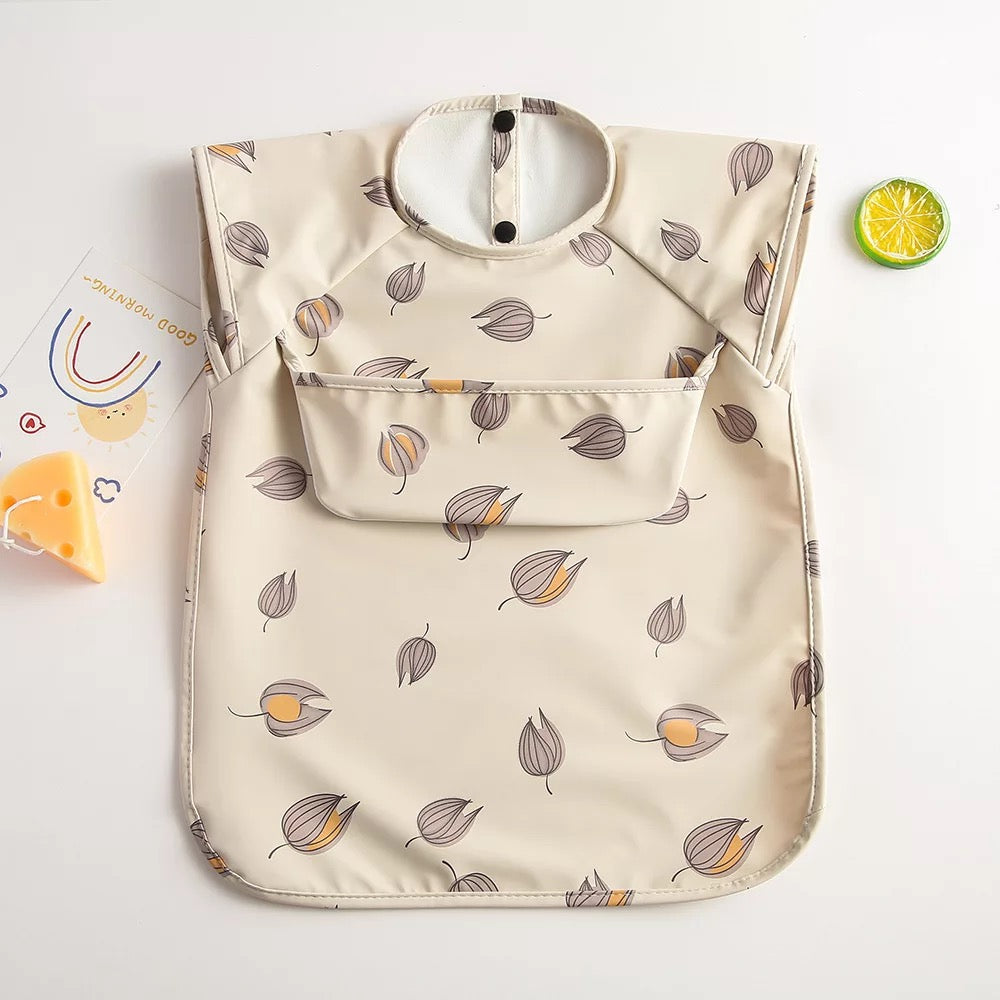 Recycled Polyester Sleeveless Baby Smock Bib with Pocket