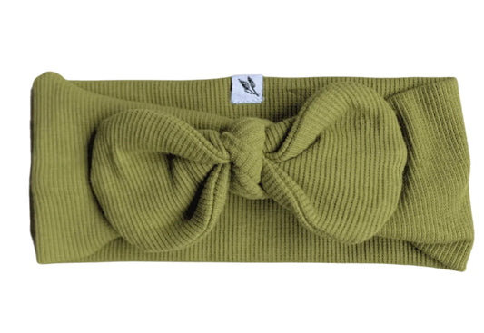 Pine Ribbed Organic Headband Topknot