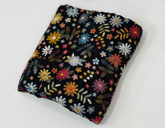 Dark Flowers Bamboo Cotton Swaddle
