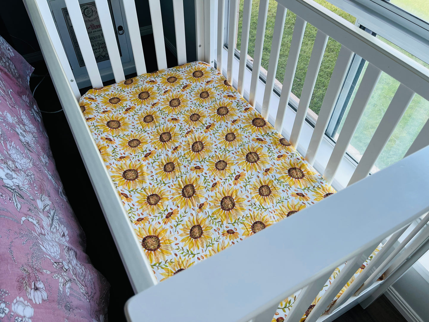 Sunflowers Bamboo & Organic Cotton Fitted Cot Sheet