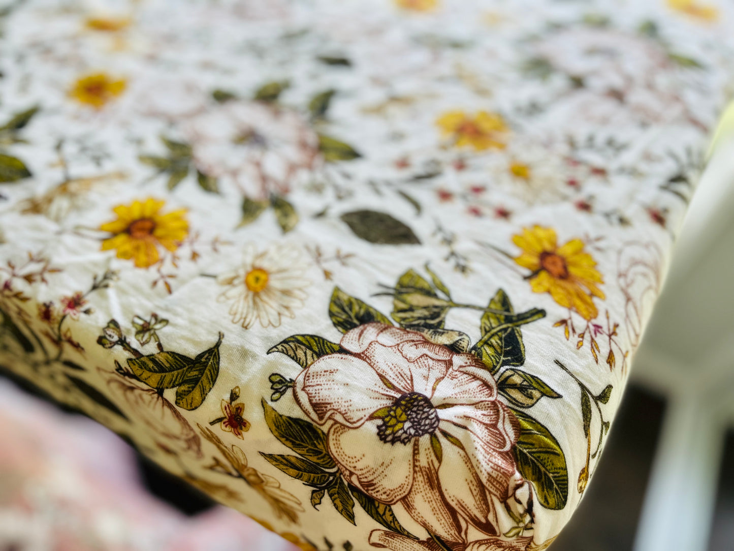 Flower Garden 100% Organic Cotton Fitted Cot Sheet