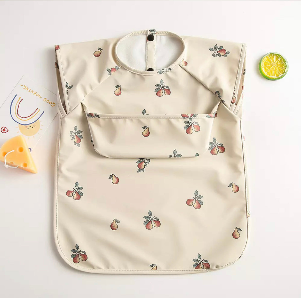 Recycled Polyester Sleeveless Baby Smock Bib with Pocket