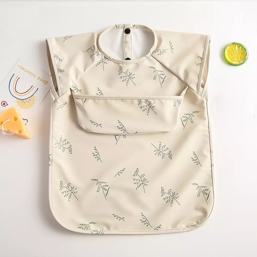 Recycled Polyester Sleeveless Baby Smock Bib with Pocket