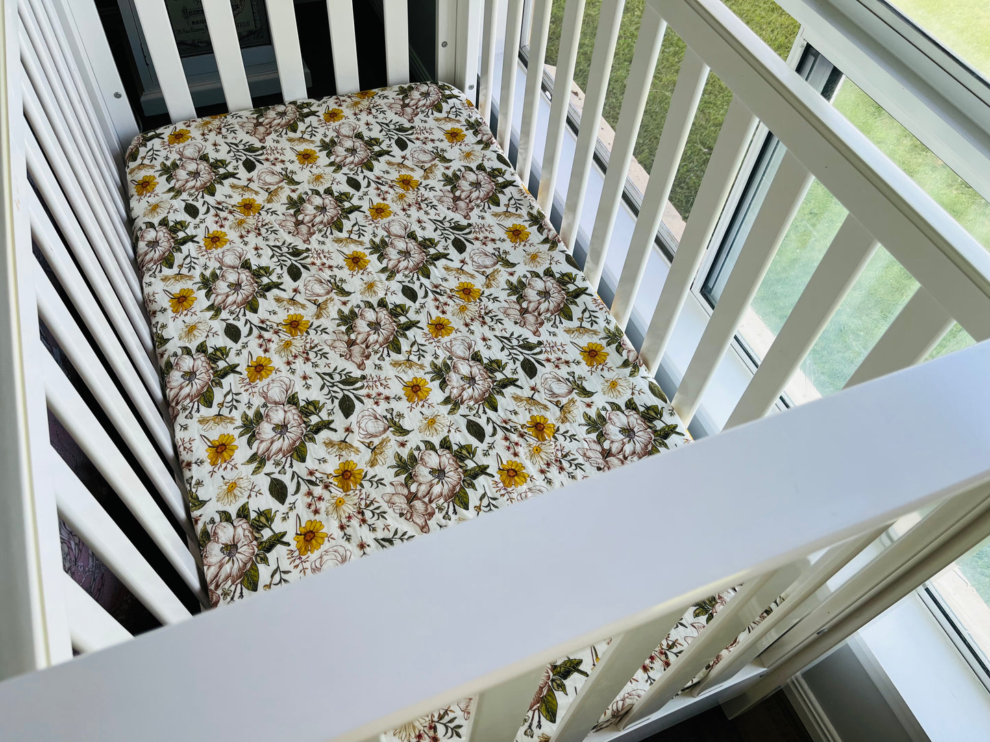 Flower Garden 100% Organic Cotton Fitted Cot Sheet