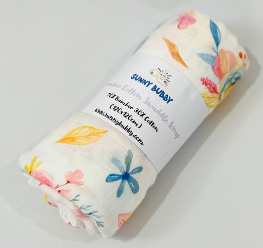 Yellow Roses Bamboo Cotton Swaddle