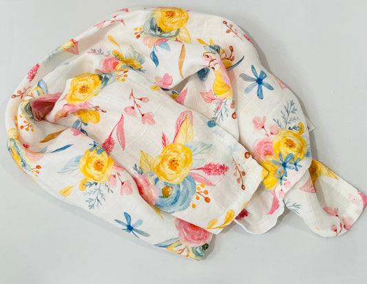 Yellow Roses Bamboo Cotton Cloth