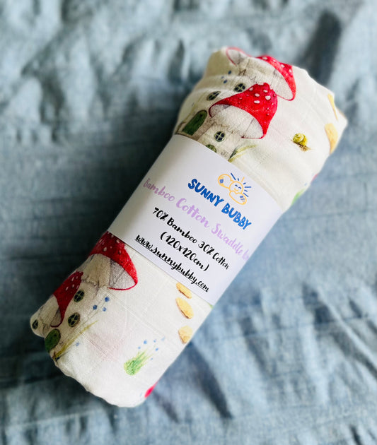Toadstool Bamboo Cotton Swaddle