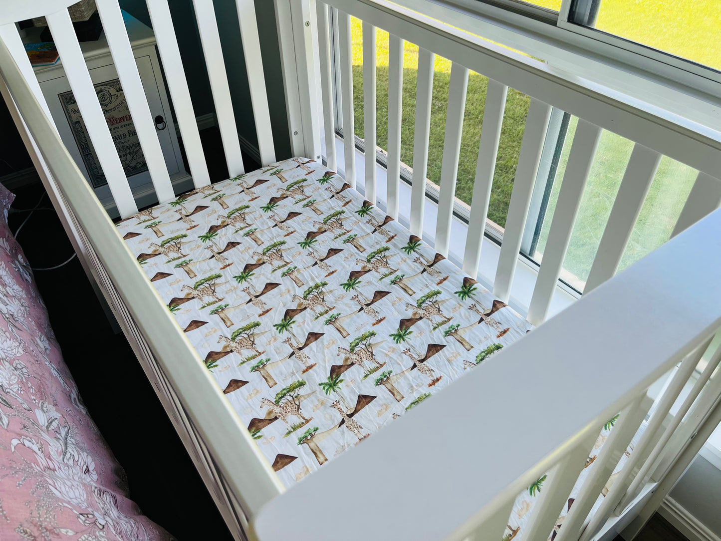 Giraffes Bamboo & Organic Cotton Fitted Cot Sheet
