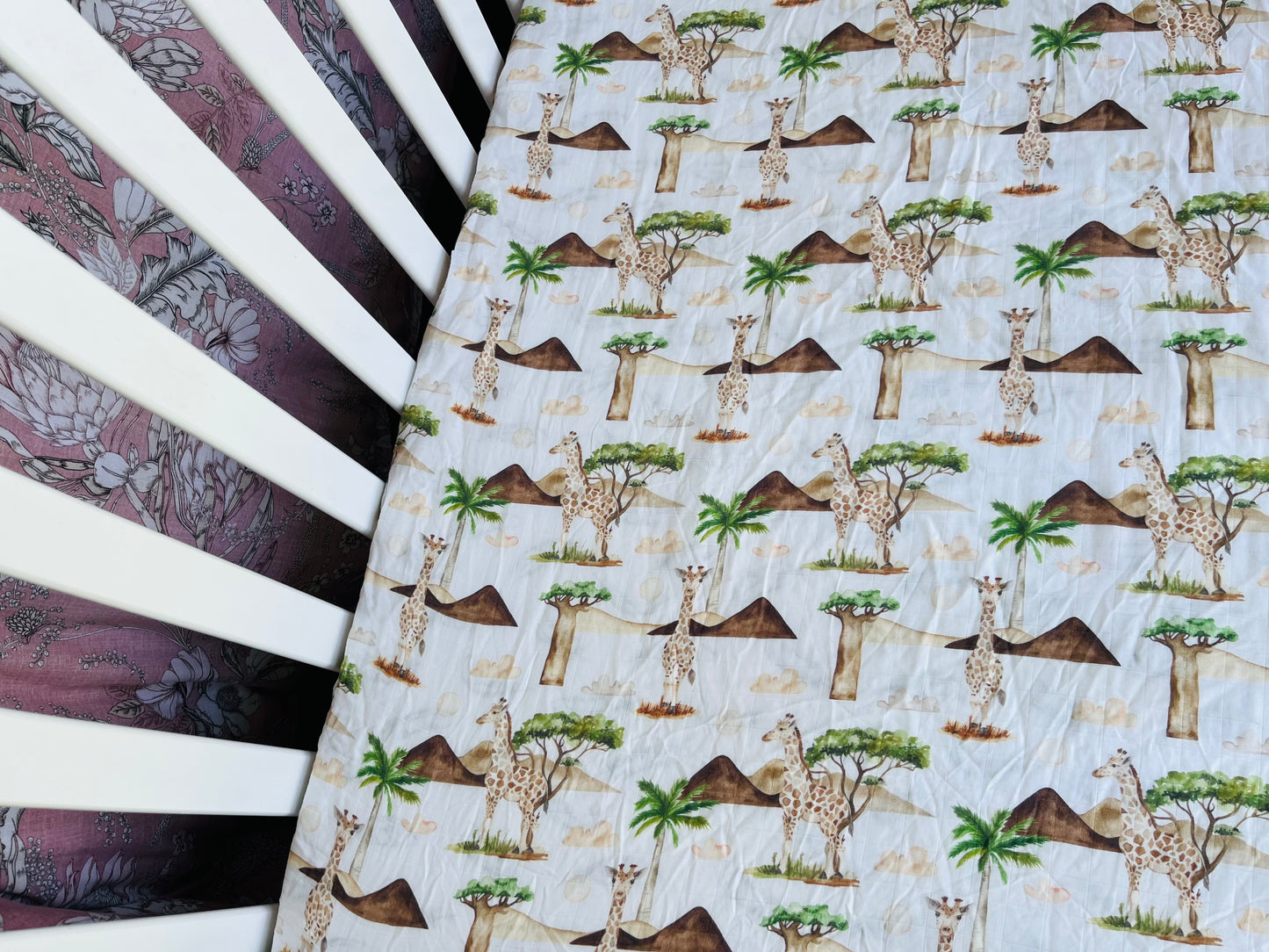 Giraffes Bamboo & Organic Cotton Fitted Cot Sheet