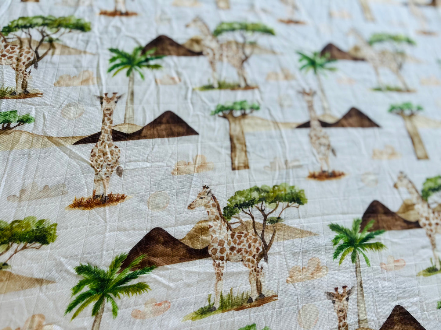 Giraffes Bamboo & Organic Cotton Fitted Cot Sheet