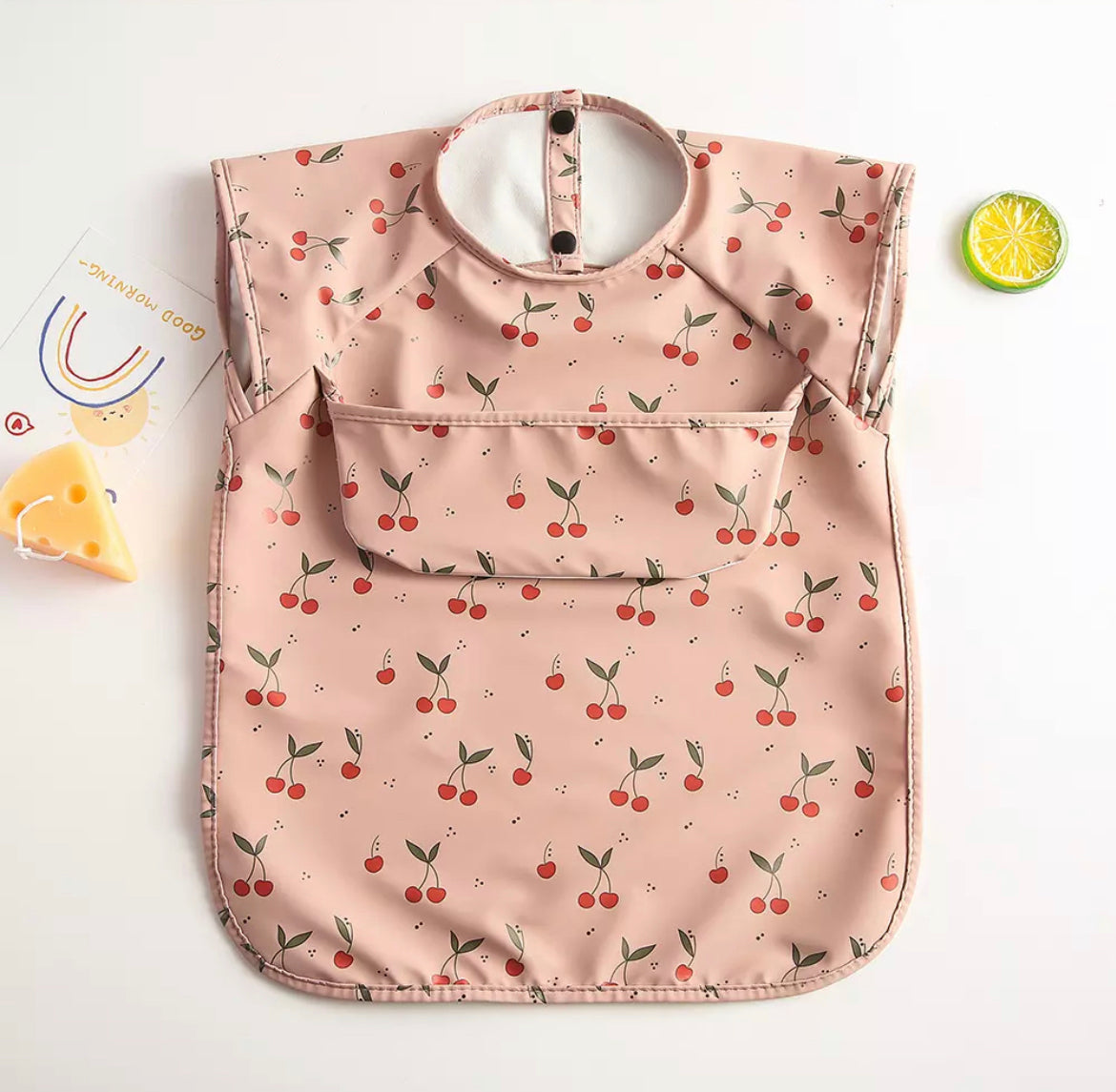 Recycled Polyester Sleeveless Baby Smock Bib with Pocket