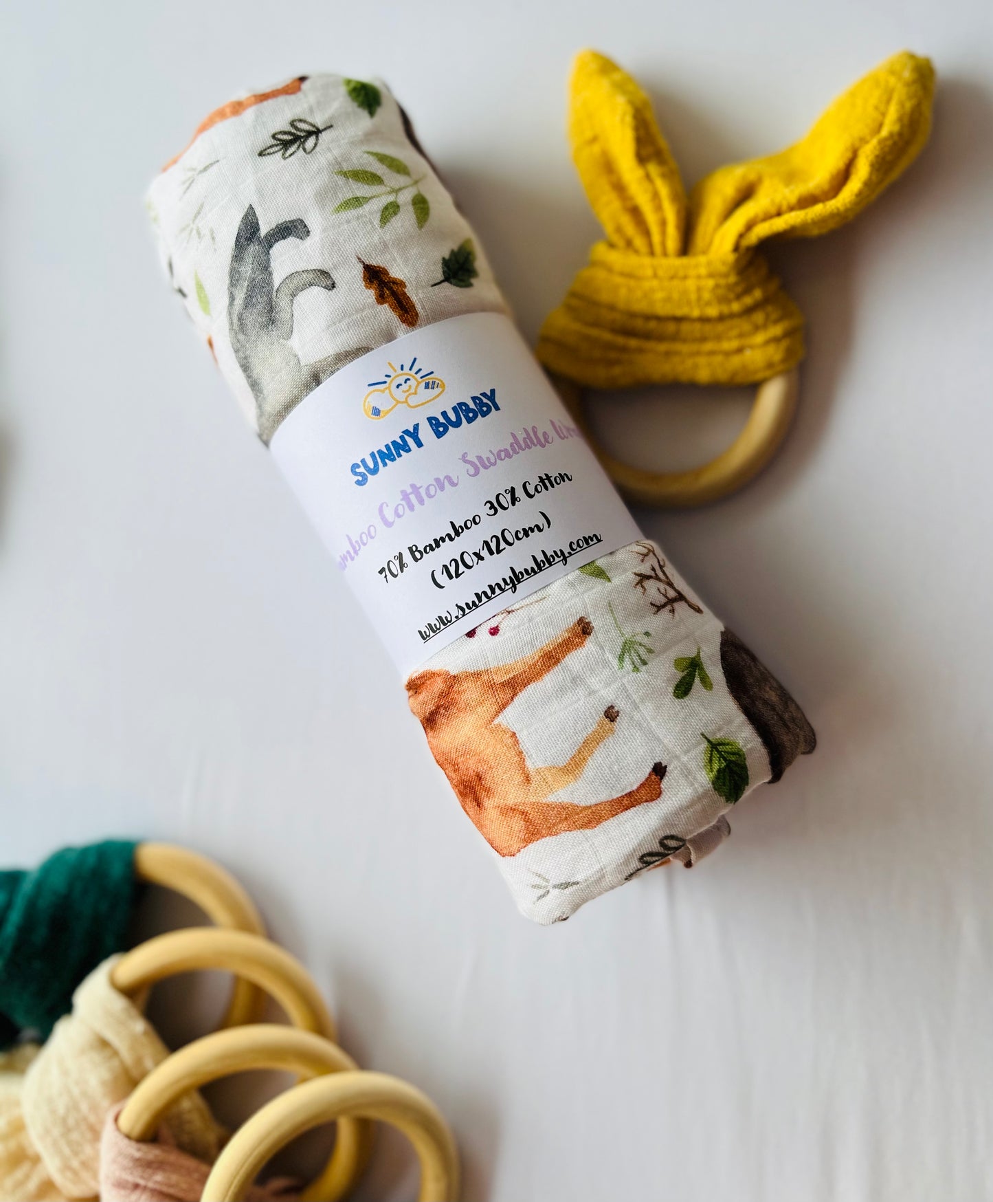 Deer Bear Bamboo Cotton Swaddle