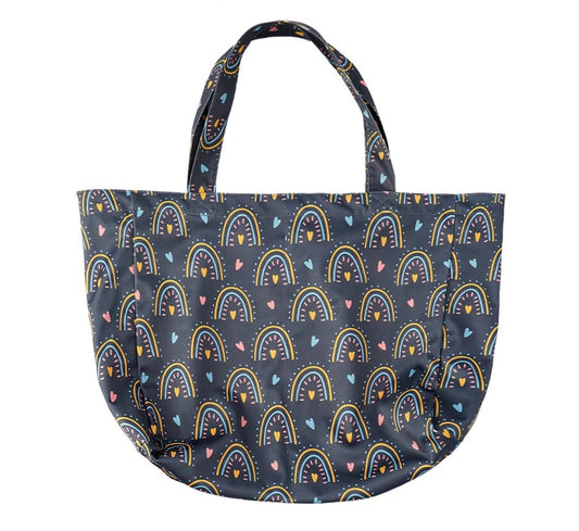 Rainbow Hearts Beach/Shopping/Swim Tote Bag