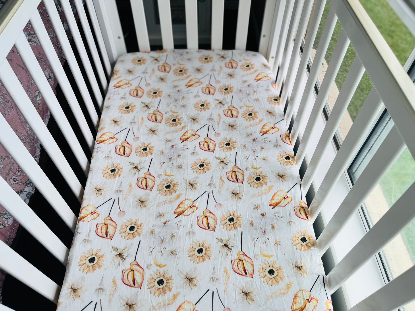 Peace Lily Bamboo & Organic Cotton Fitted Cot Sheet