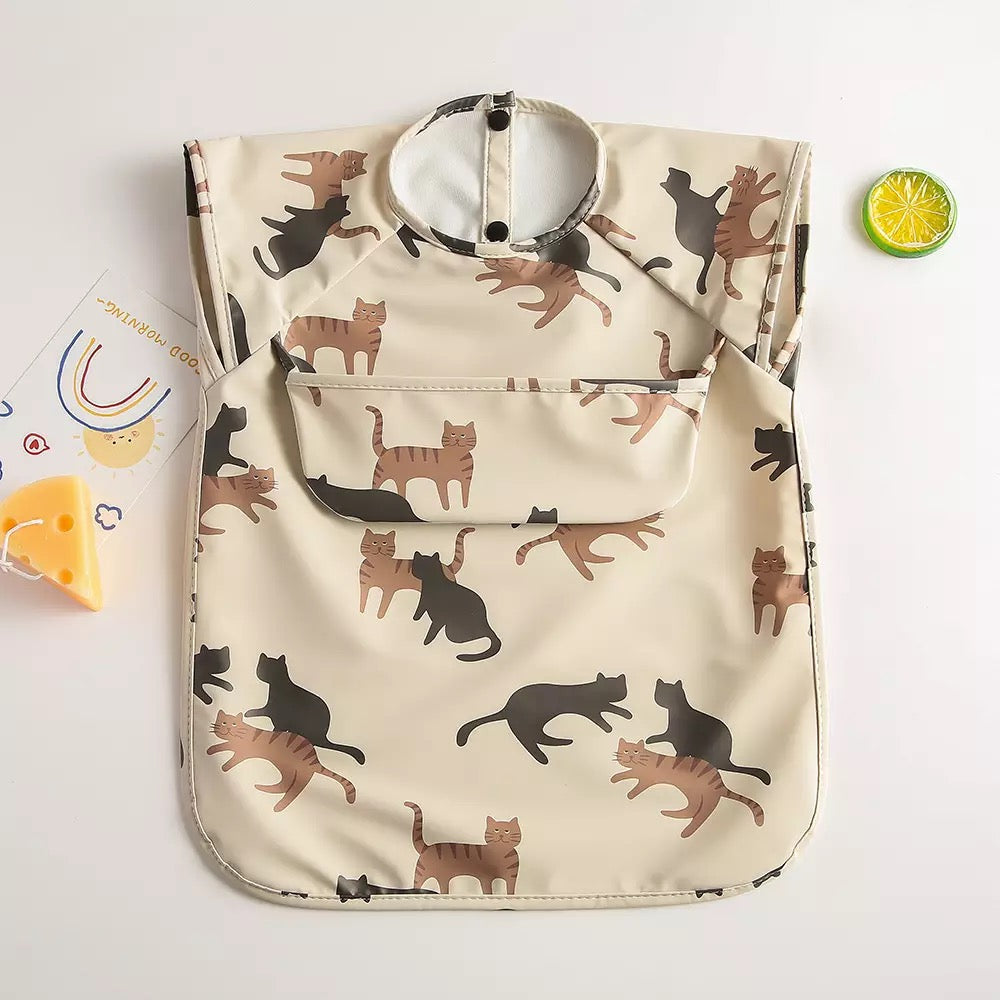 Recycled Polyester Sleeveless Baby Smock Bib with Pocket