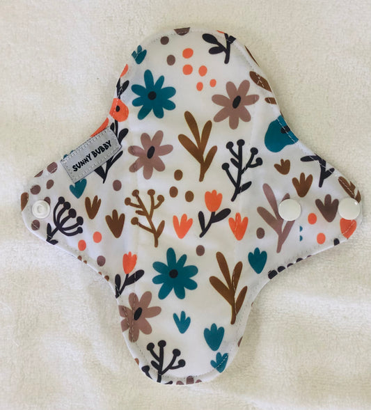Colourful Flowers Reusable Bamboo Cotton Cloth Pads
