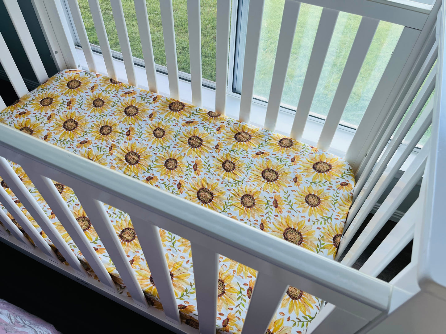 Sunflowers Bamboo & Organic Cotton Fitted Cot Sheet