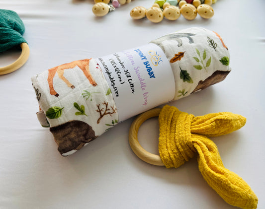Deer Bear Bamboo Cotton Swaddle