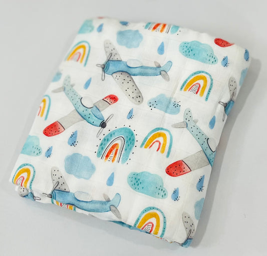 Pastel Skies Bamboo Cotton Swaddle