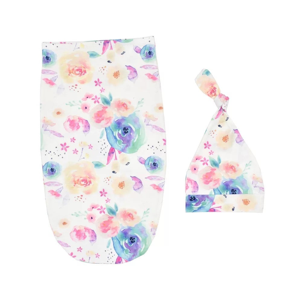 Newborn Lightweight Swaddle & Cap