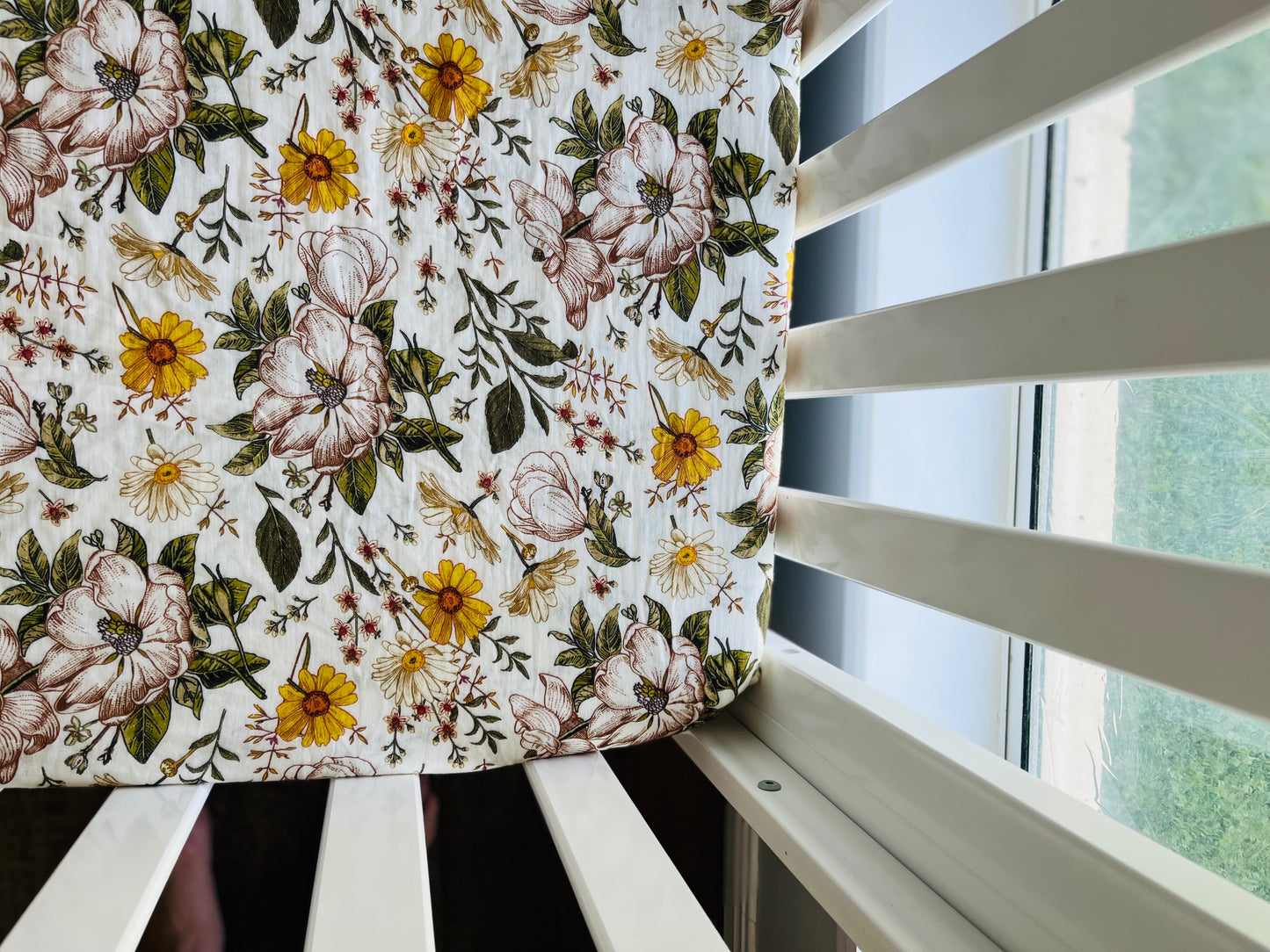 Flower Garden 100% Organic Cotton Fitted Cot Sheet