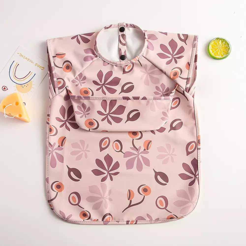 Recycled Polyester Sleeveless Baby Smock Bib with Pocket