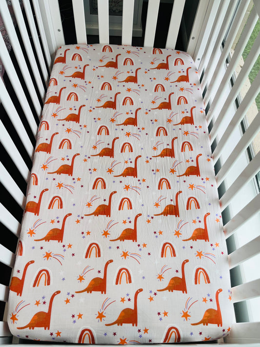 Dinosaurs Bamboo & Organic Cotton Fitted Cot Sheet