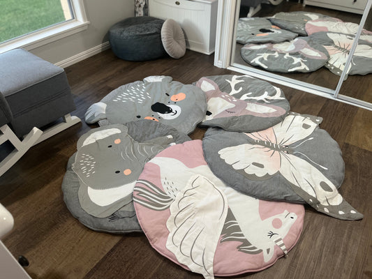 Cotton Round Animal Themed Play Mats
