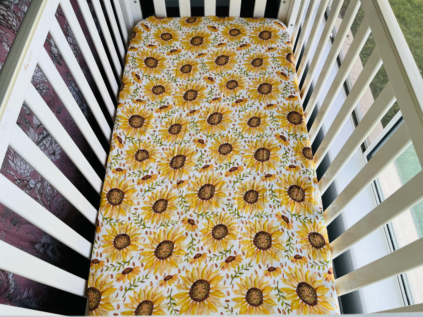 Sunflowers Bamboo & Organic Cotton Fitted Cot Sheet