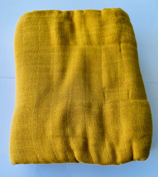Mustard 100% Muslin Cotton Swaddle