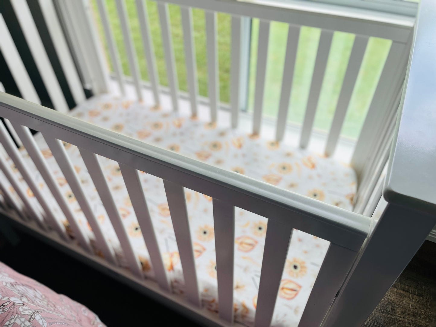 Peace Lily Bamboo & Organic Cotton Fitted Cot Sheet