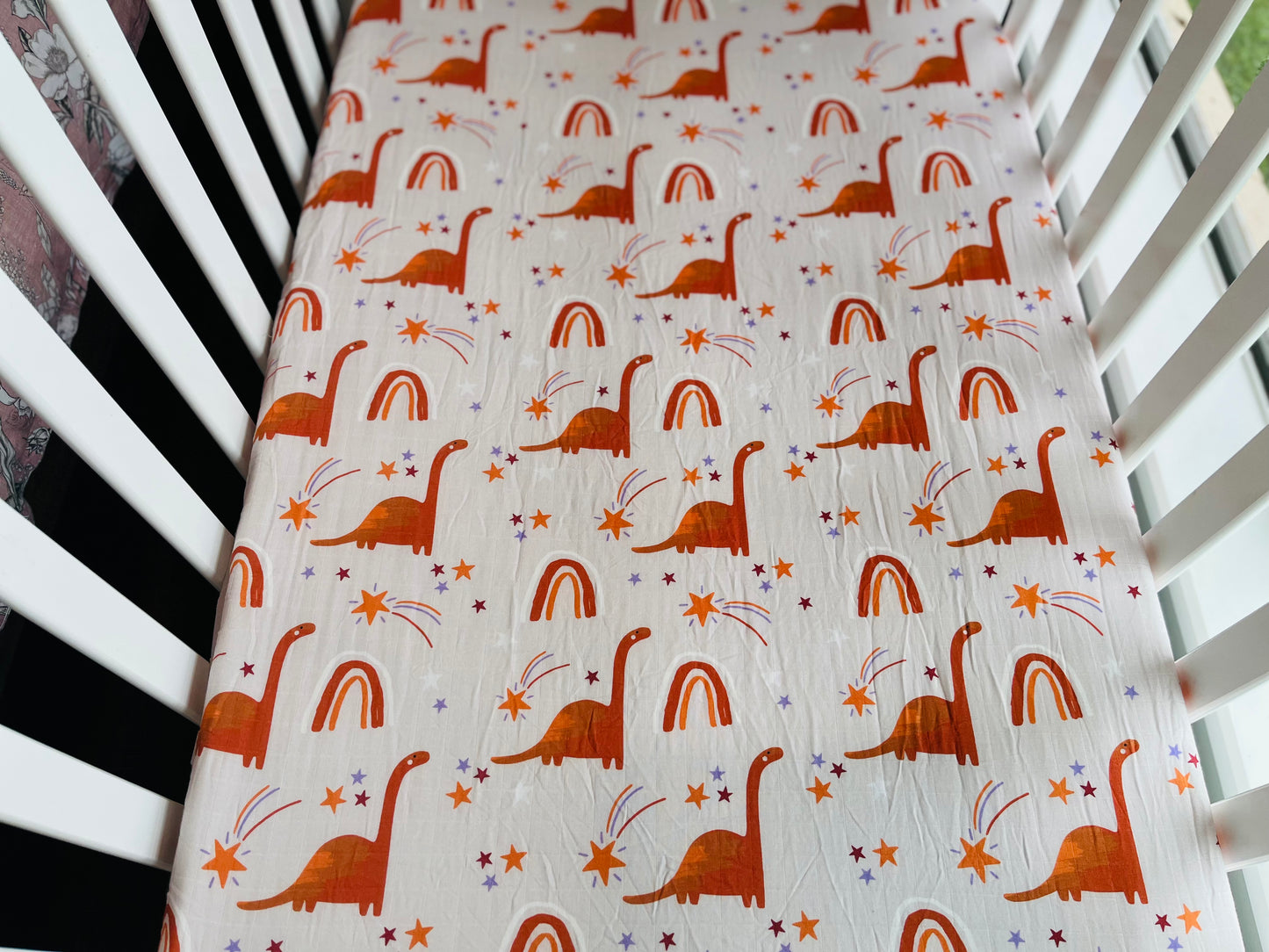 Dinosaurs Bamboo & Organic Cotton Fitted Cot Sheet