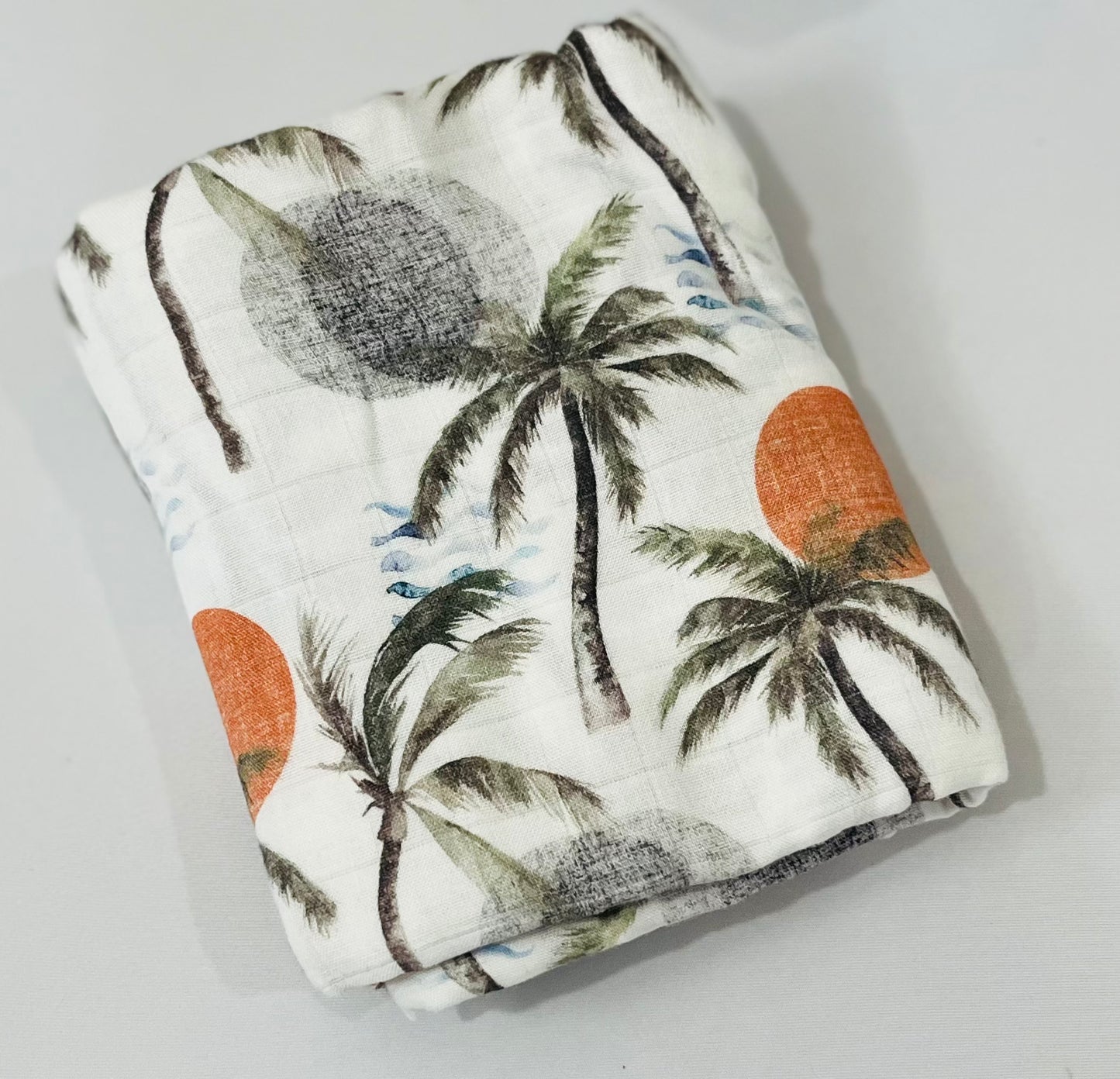 Sunset Palms Bamboo Cotton Swaddle