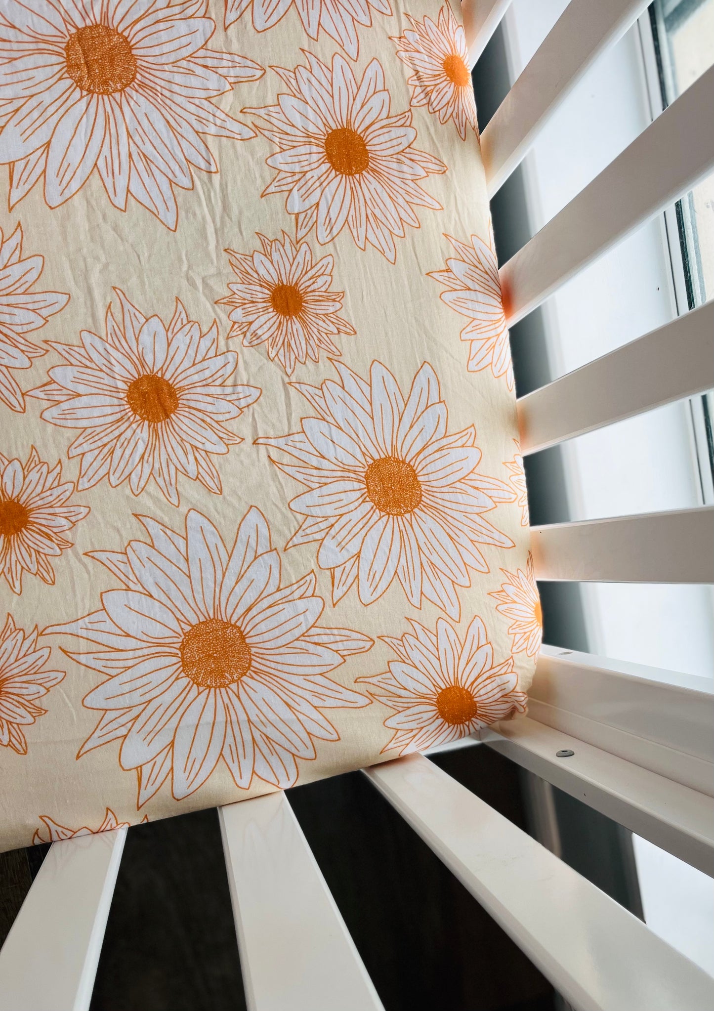 Sunflowers & Daisies 100% Organic Cotton Fitted Cot Sheet