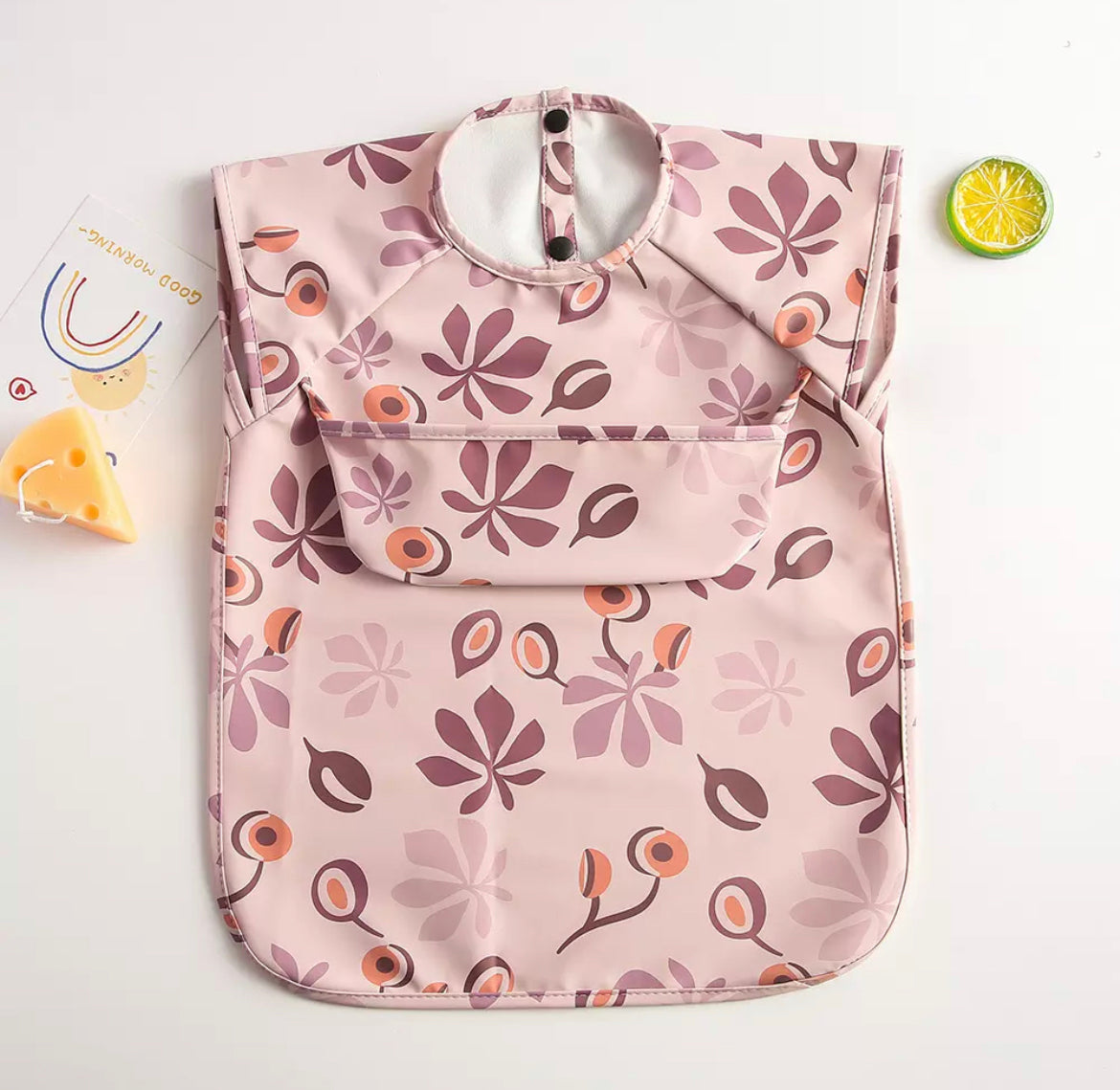 Recycled Polyester Sleeveless Baby Smock Bib with Pocket